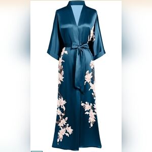 BABEYOND Kimono Robe Cover up with Box Long Floral Satin Sleepwear Silky Bathrob